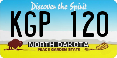 ND license plate KGP120