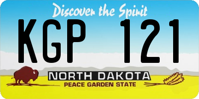 ND license plate KGP121