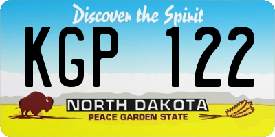 ND license plate KGP122