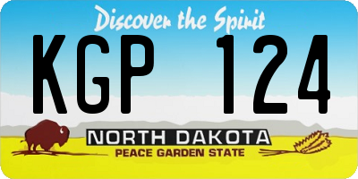 ND license plate KGP124