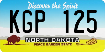 ND license plate KGP125