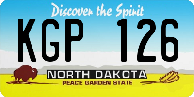 ND license plate KGP126