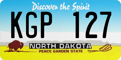 ND license plate KGP127