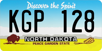 ND license plate KGP128