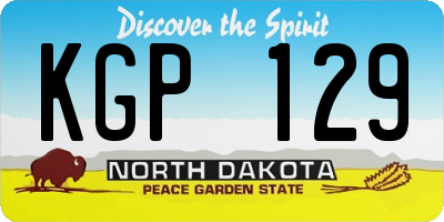 ND license plate KGP129