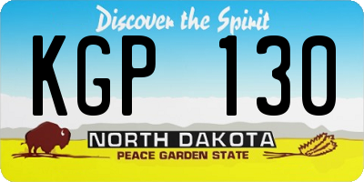 ND license plate KGP130