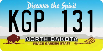 ND license plate KGP131