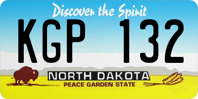 ND license plate KGP132
