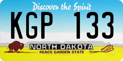 ND license plate KGP133