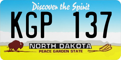 ND license plate KGP137