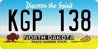 ND license plate KGP138