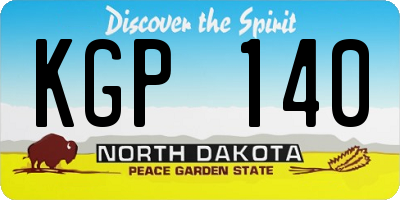 ND license plate KGP140