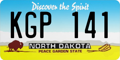 ND license plate KGP141