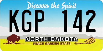 ND license plate KGP142