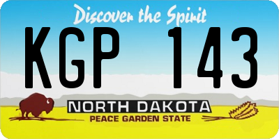 ND license plate KGP143
