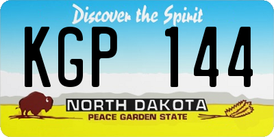 ND license plate KGP144