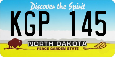 ND license plate KGP145