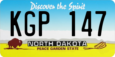 ND license plate KGP147