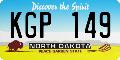 ND license plate KGP149