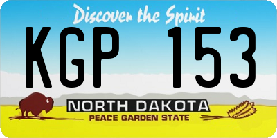 ND license plate KGP153