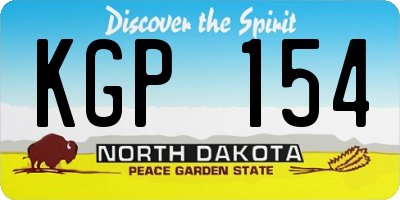 ND license plate KGP154