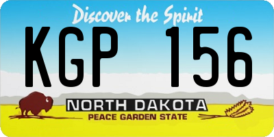 ND license plate KGP156