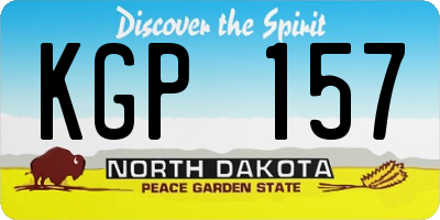 ND license plate KGP157