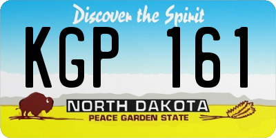 ND license plate KGP161