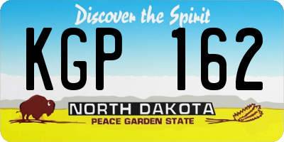 ND license plate KGP162