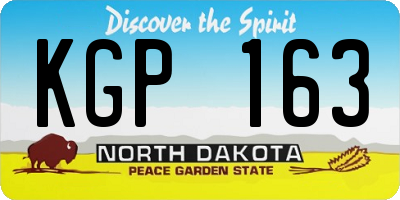 ND license plate KGP163