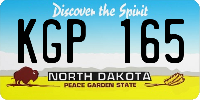 ND license plate KGP165