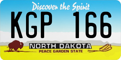 ND license plate KGP166