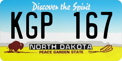 ND license plate KGP167