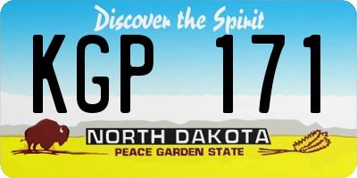 ND license plate KGP171