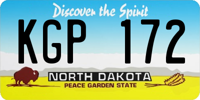ND license plate KGP172
