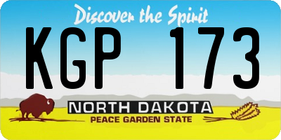ND license plate KGP173