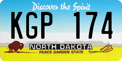ND license plate KGP174