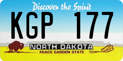 ND license plate KGP177