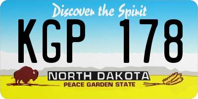 ND license plate KGP178