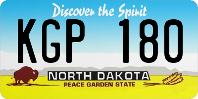 ND license plate KGP180