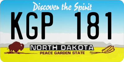 ND license plate KGP181