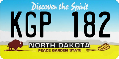 ND license plate KGP182