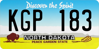 ND license plate KGP183