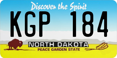 ND license plate KGP184