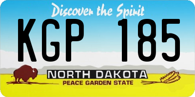 ND license plate KGP185