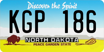 ND license plate KGP186