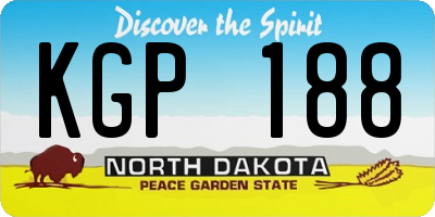 ND license plate KGP188