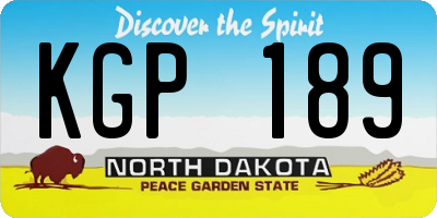 ND license plate KGP189