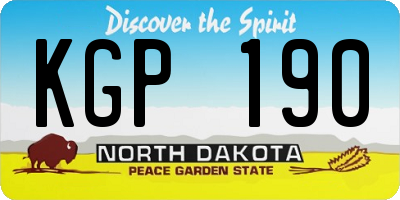 ND license plate KGP190