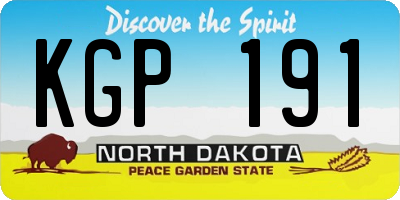ND license plate KGP191